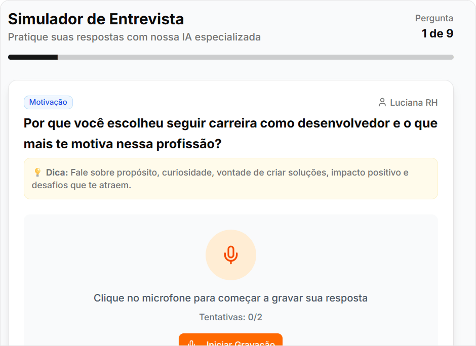 Simulador de entrevista como funciona